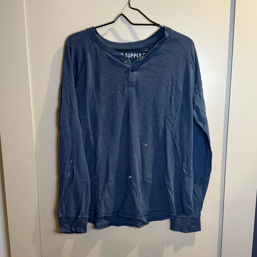 Mossimo Supply Co. Navy Long Sleeve Henley